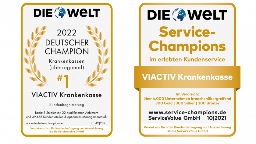 Die Welt Champion 2021_22 Collage 1600 x 900 | VIACTIV Krankenkasse