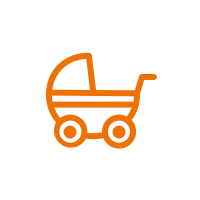 Icon in Form eines Kinderwagens. | VIACTIV Krankenkasse