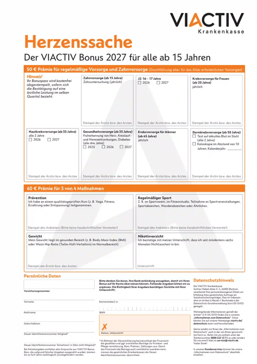 Screenshot des Bonuspasses "Herzenssache" der VIACTIV Krankenkasse. | VIACTIV Krankenkasse