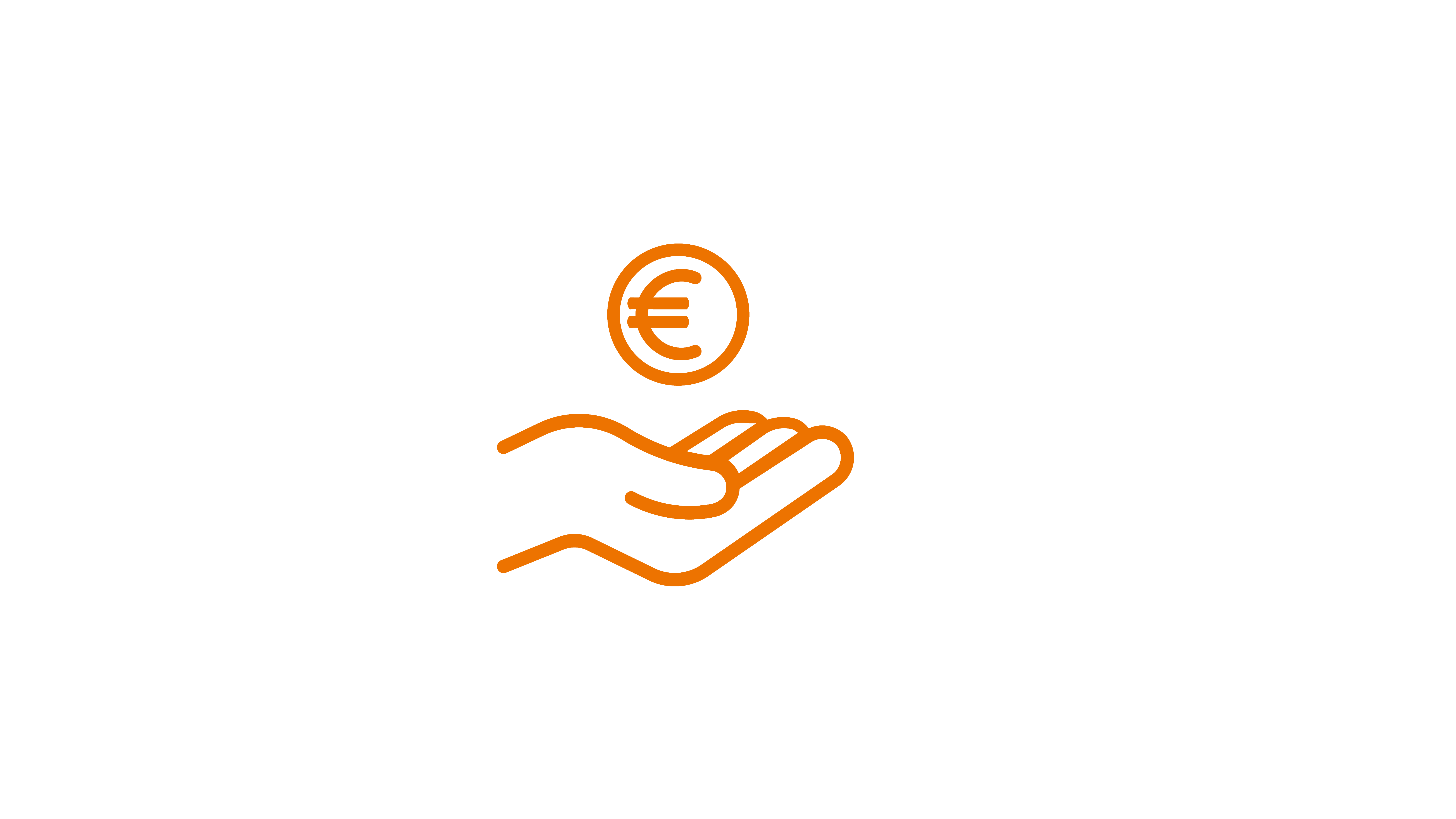 Icon in Form einer Hand, die eine Geldmünze hält. | VIACTIV Krankenkasse