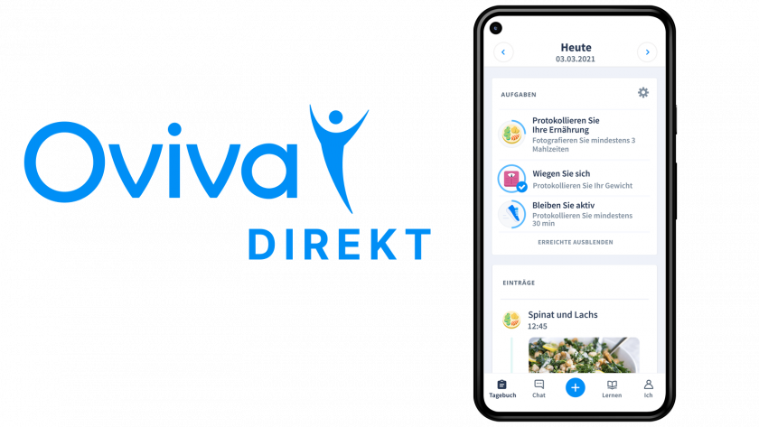 Oviva DIGA App auf Rezept Logo mit Screen | VIACTIV Krankenkasse