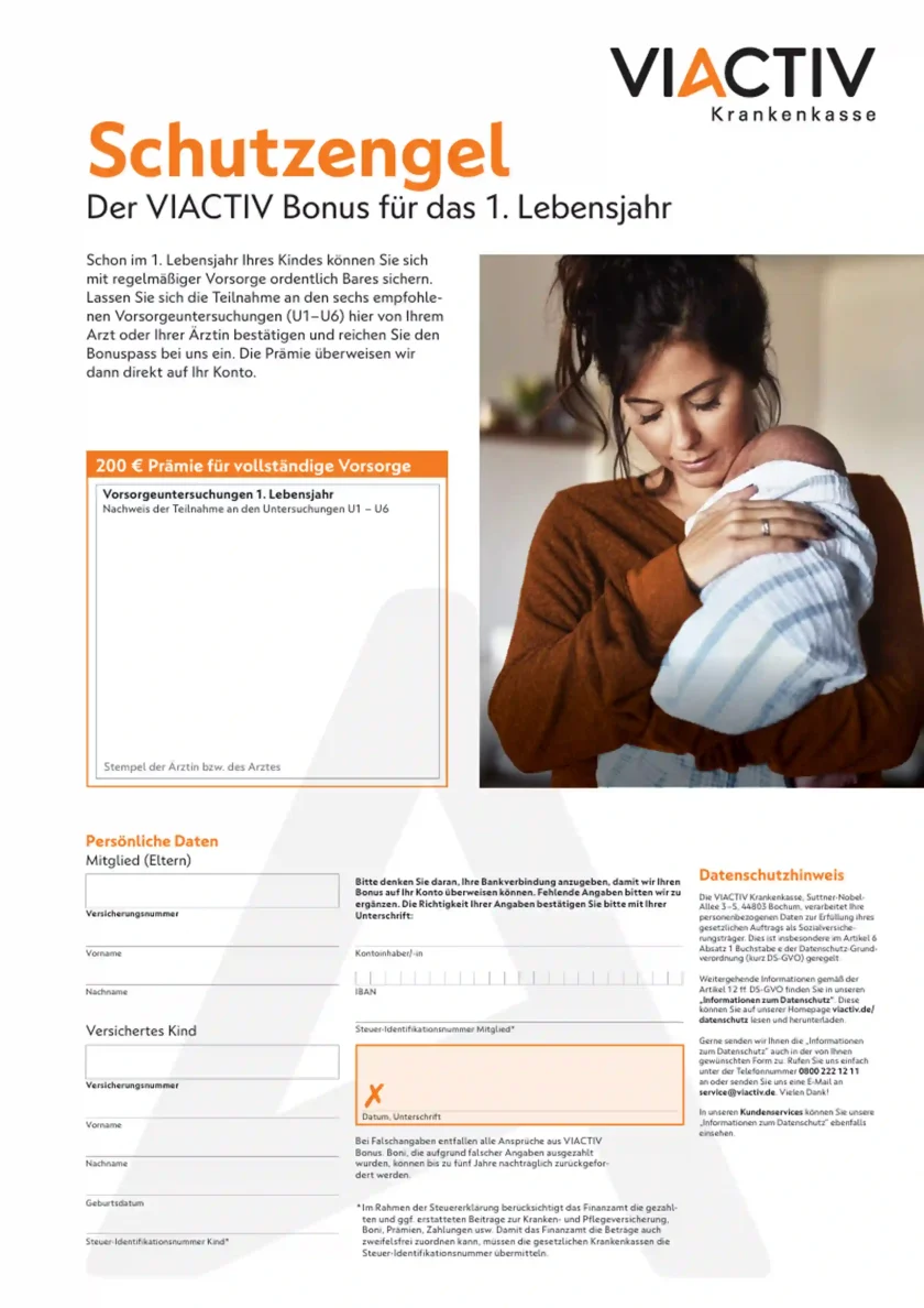 Screenshot des Bonuspasses "Schutzengel" der VIACTIV Krankenkasse. | VIACTIV Krankenkasse