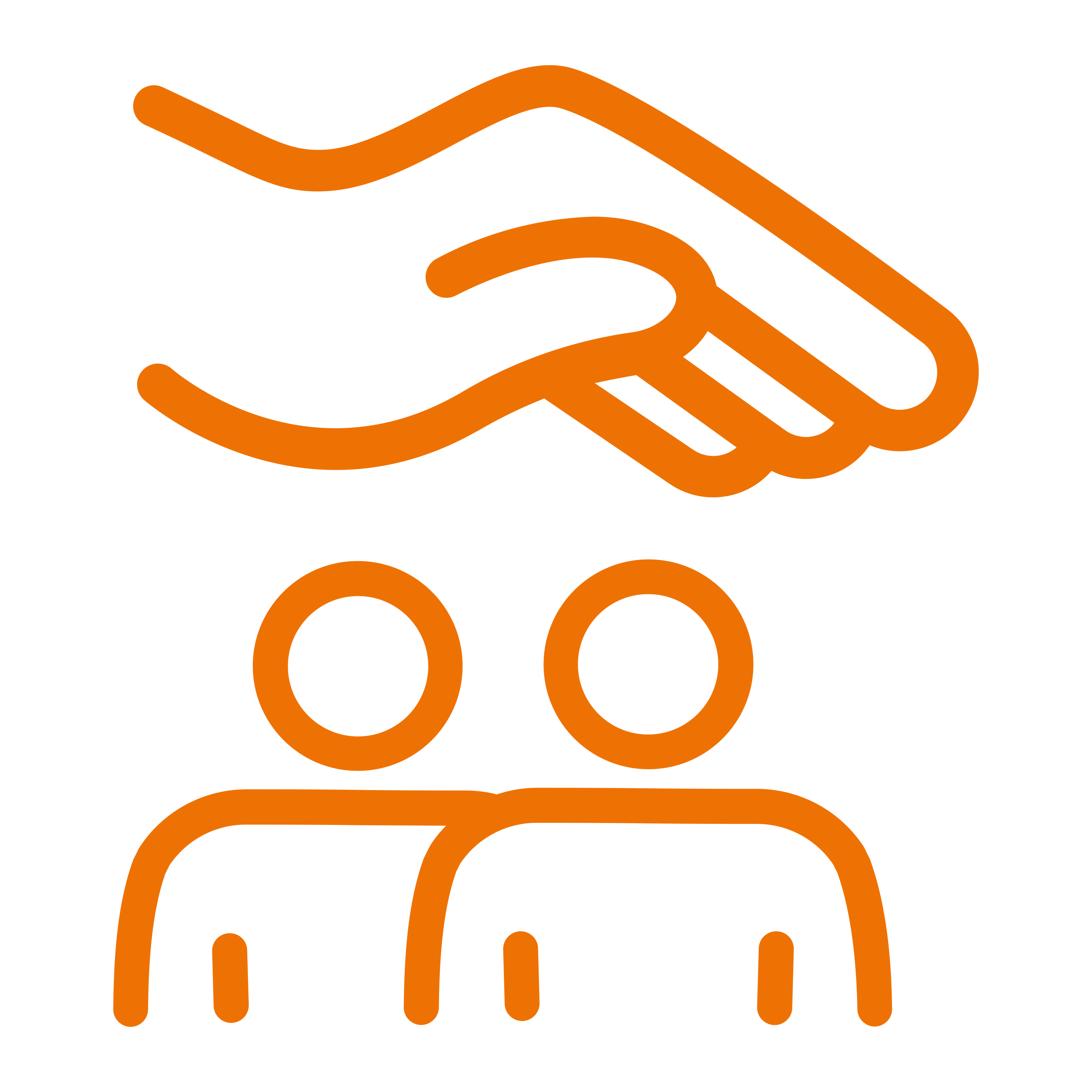 Icon mit zwei Personen. Über ihnen eine schützende Hand. | VIACTIV Krankenkasse