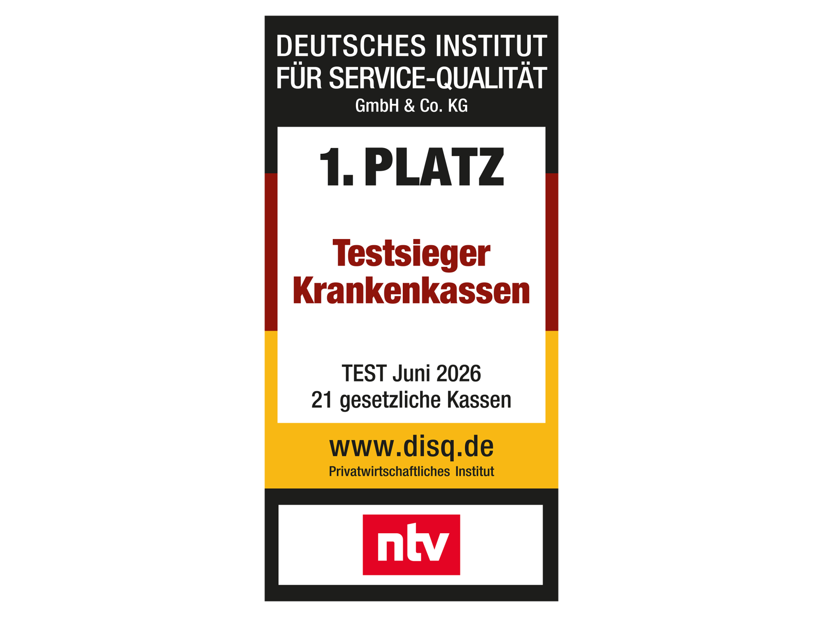 ntv-Platz1-Testsieger-Gesetzliche Krankenkassen_2026 | VIACTIV Krankenkasse